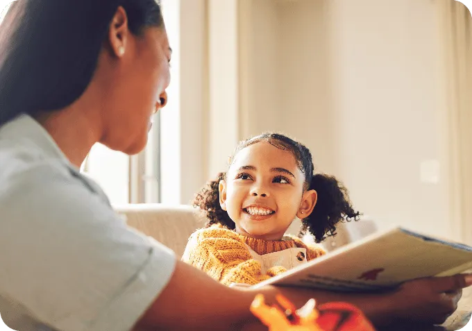 A parent homeschooling their child